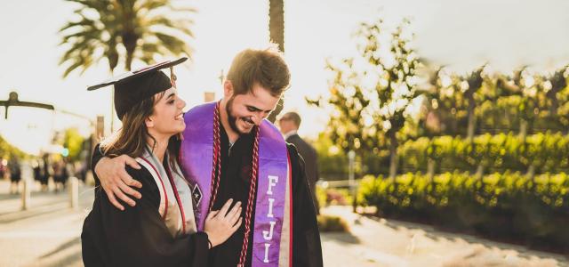 Man and Women Graduating